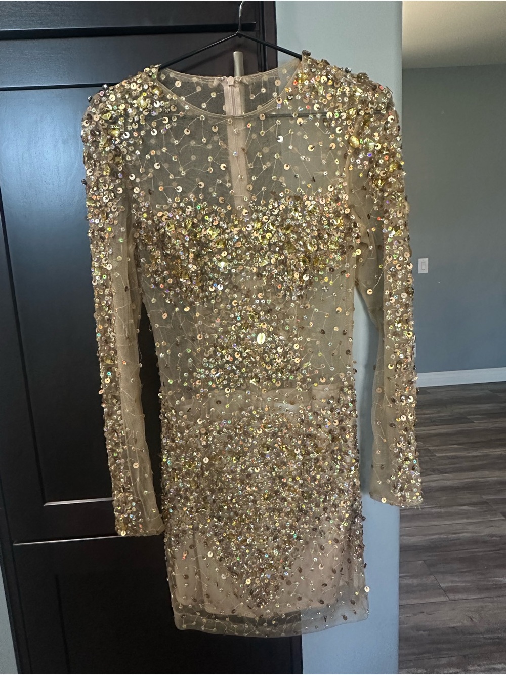Cinderella Nude Sequin Embellished Dress